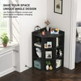 thumbnail image 3 of Homieasy Corner Cabinet Storage with USB Ports and Outlets, Corner Cube Toy Storage for Small Space, Wooden Cubby Bookshelf with 9 Cubes, Black, 3 of 7
