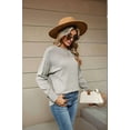 thumbnail image 5 of Women'S Casual Long Sleeve Sweaters Loose Knit Solid Pullover Sweater Jumper Tops Light Gray S, 5 of 7