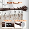thumbnail image 2 of Shower Curtain Rod - No Drilling Tension Curtain Rod Rust Proof Adjustable Spring Rods for Bathroom and Window Stainless Steel, 2 of 7