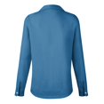 thumbnail image 5 of Tshirt Women Women's Shirt Blouse Solid Color Button Long Sleeve Casual Basic Shirt Collar Regular Top, 5 of 6