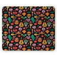 thumbnail image 1 of Day of the Dead Mouse Pad, Continuous Sugar Skull Flowers Pepper and Maracas Pattern, Rectangle Non-Slip Rubber Mousepad, Charcoal Grey Multicolor, by Ambesonne, 1 of 2