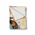 thumbnail image 2 of Japanese Soft Flannel Fleece Throw Blanket, Brave Samurai Tiger Clash Turn into Floral Sakura Cherry Blossoms Cartoon Print, Cozy Plush for Indoor and Outdoor Use, 60" x 80", Multicolor, by Ambesonne, 2 of 6