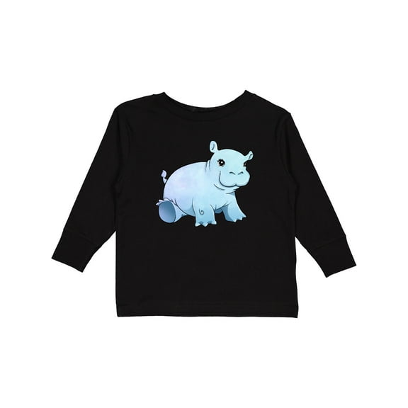 Inktastic Cute Baby Hippo Boys or Girls Long Sleeve Toddler T-Shirt