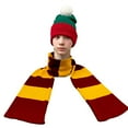 thumbnail image 4 of Knit Winter Rugby Striped Scarf for Men & Women - Stay Warm & Stylish (Cardinal/ Gold) -1 Pack, 4 of 8