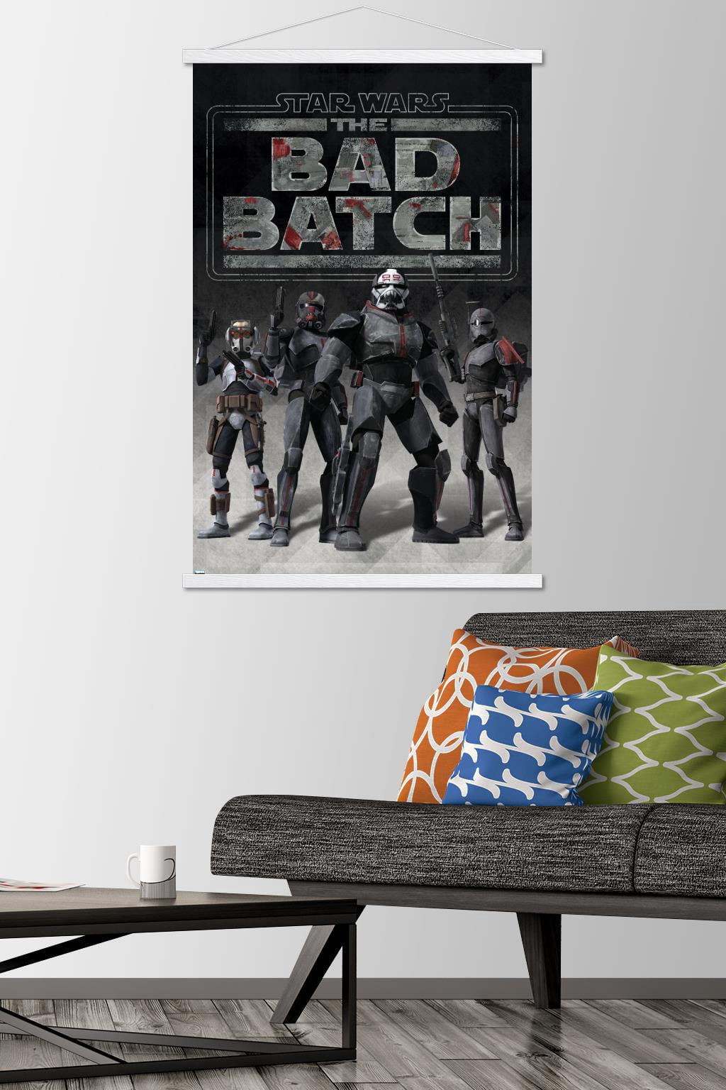 Star Wars: The Bad Batch - Clone Force 99 Wall Poster with Wooden Magnetic Frame, 22.375" x 34"
