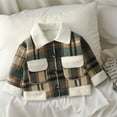 thumbnail image 4 of Shadoumai Kids Toddler Infant Baby Boys Girls Flannel Jacket Plaid Long Sleeve Lapel Button Down Fall Warm Kids, 4 of 4