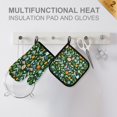 thumbnail image 4 of Yayeee Oven Mitts and Pot Holder Set of 2 Heat Resistant Kitchen Gloves Baking Hot Pad, Flourish Flowers Pattern, 4 of 5