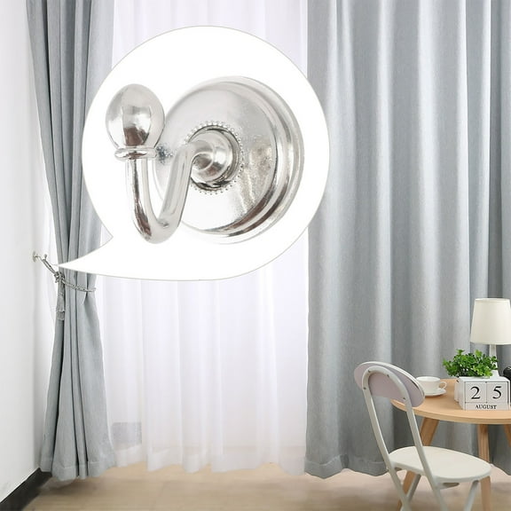 Unique Bargains 4pcs Zinc Alloy Window Curtain Tieback Clothes Hook Drapery Wall Holdbacks Hooks Silver Tone