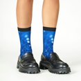 thumbnail image 4 of Yiaed A Blue Glitter Print Crew Socks for Boys Girl Crew Athletic Half Sport Running Breathable Socks Lightweight Stretch Kid's Socks, 4 of 7
