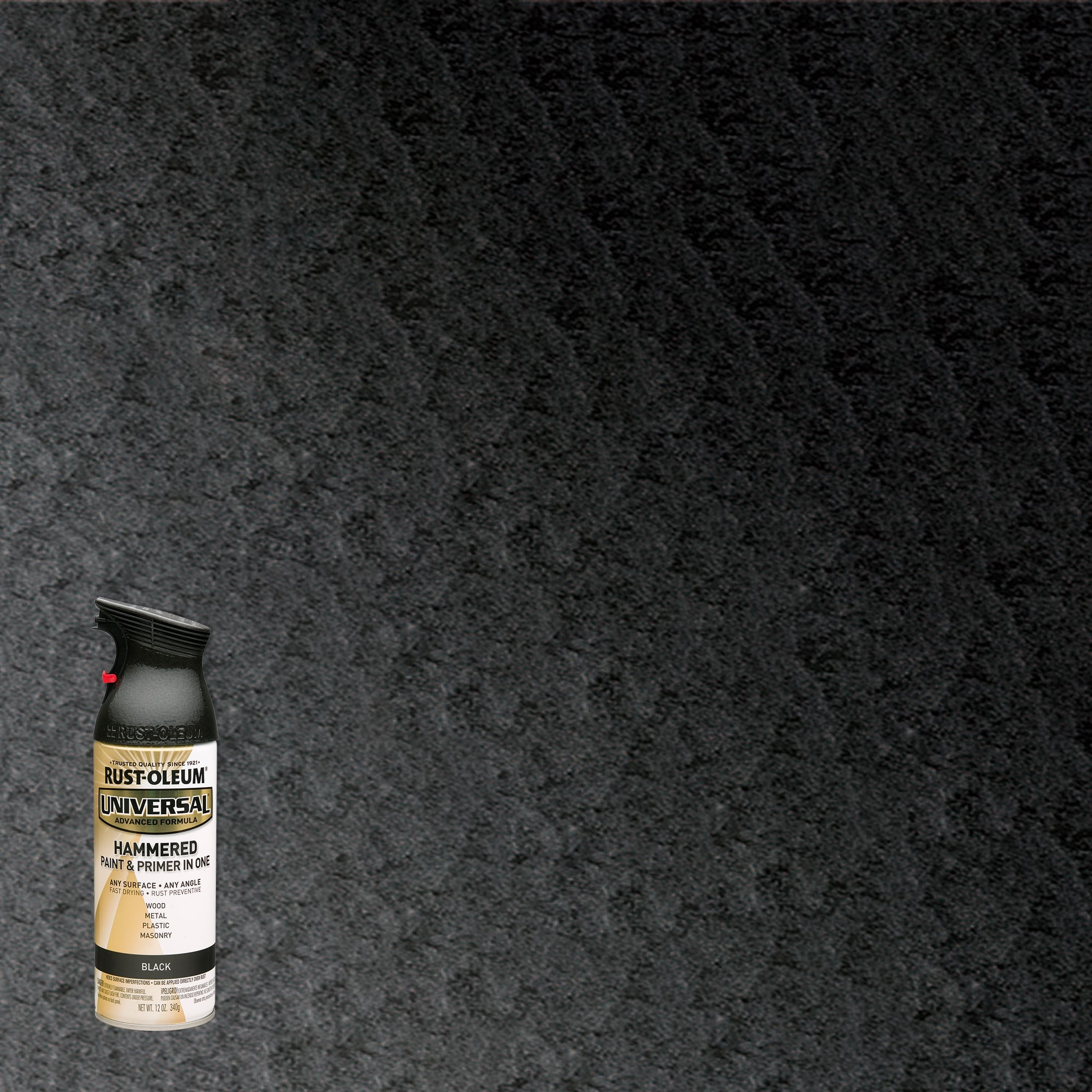 Black, Rust-Oleum Universal All Surface Interior/Exterior Hammered Spray Paint, 12 oz