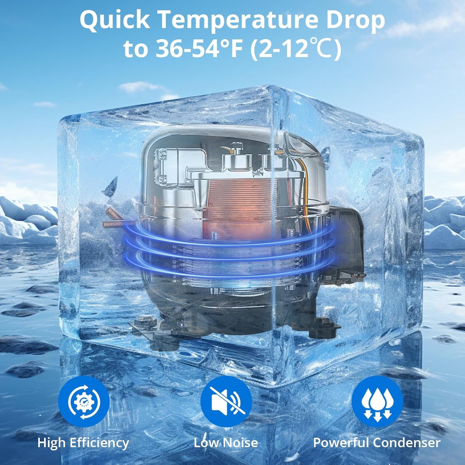IdealHouse Commercial Display Refrigerator, 4.2 Cubic Feet (120 Liters) Tabletop Cake Refrigerator, Equipped with Led Lighting, Air Cooling, And Automatic Defrosting Functions, for Bakeries, Cafes