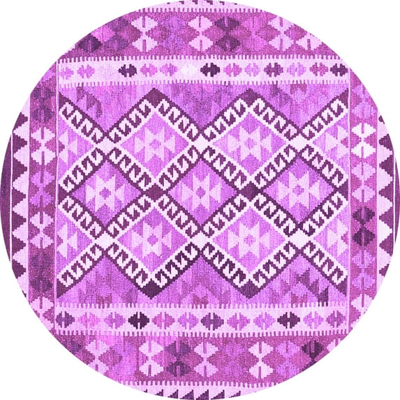 Ahgly Company Indoor Round Southwestern Purple Country Area Rugs, 6' Round