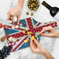 thumbnail image 4 of Shabby Flora Cutting Board, British Flag in Floral Style Retro Polka Dots Country Culture Inspired, Decorative Tempered Glass Cutting and Serving Board, Wine Bottle Shape, Multicolor, by Ambesonne, 4 of 5