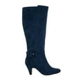 thumbnail image 2 of BELLA VITA Womens Navy Buckle Accent Padded Troy Ii Almond Toe Zip-Up Heeled Boots 9.5 M, 2 of 4