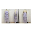 thumbnail image 2 of Vestido de Color Sólido Elegante de Gasa en Capas con Volantes, Moda Casual de las Mujeres 3/4 Manga Cuello Redondo para el Hogar Y el Uso Diario, 2 of 8
