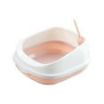 thumbnail image 1 of DOLITY Pet Cat Litter Box Semi-enclosed Detachable Portable Toilet Sandbox Pink, 1 of 9