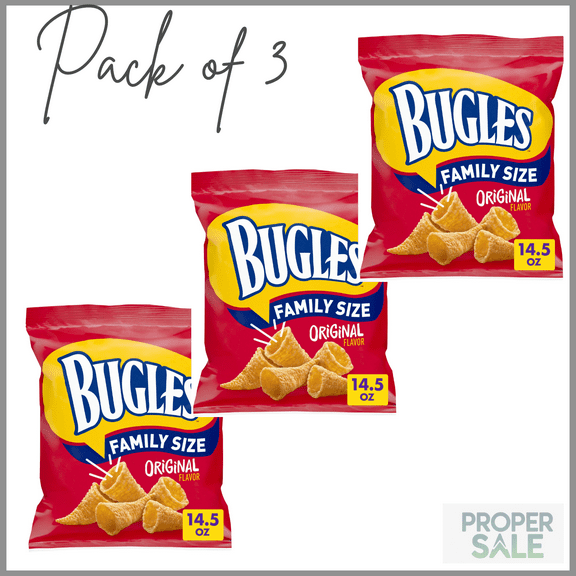 Bugles Original Crispy Corn Snacks, Family Size, 14.5 oz