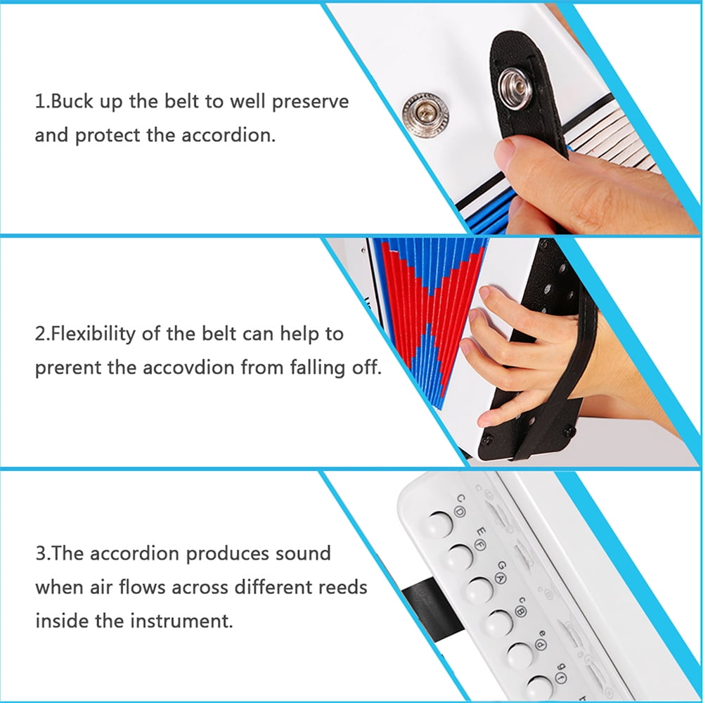 accordion instrument Mini 7 key 2 bass Accordion Lightweight Portable Musical Instrument for Beginners Christmas ABS Material Hand eye Coordination Stage Performance