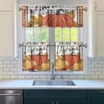thumbnail image 3 of Maple Leaf Pumpkin Thanksgiving Kitchen Curtains - Fall Harvest Season Rustic Autumn Aesthetic Window Treatment, 3 of 6