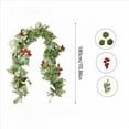 thumbnail image 3 of 5.9 Ft Christmas Holly Berry Vine Garland, 1 PCS Artificial Greenery with Green Leaves and Red Berries, Bendable Greenery Garland for Indoor Outdoor Xmas Holiday Decorations, 3 of 7