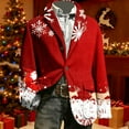 thumbnail image 2 of YAYUBA Mens Christmas Blazer Xmas Party Dinner Prom Printed Suit Jacket Corduroy One Button Casual Sports Coats, 2 of 3