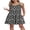 Black-white Daisy, variant on Women's Sleeveless Nightgown Pleated Sleep Dress with Pockets Soft Scoop Neck Sleepwear Sizes M-3XL