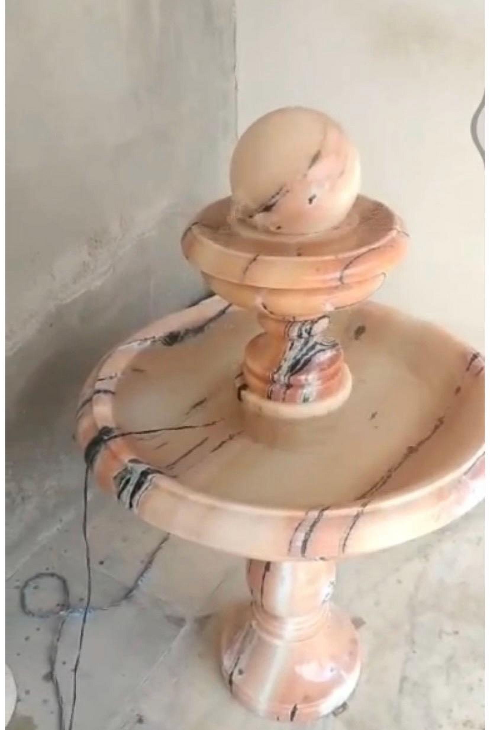 Handmade Marble Crafted Fountain – Exquisite Outdoor Water Feature for Garden Decoration, Sculpted Stone Design