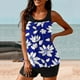 thumbnail image 5 of Trajes de baño tankini para mujer Trajes de baño de dos piezas con espalda de tiras y estampado conservador para mujer Traje de baño de dos piezas para mujer, 5 of 5