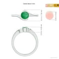 thumbnail image 5 of ANGARA Natural Semi Bezel-Set Solitaire Round Emerald Bypass Engagement Ring in 14K White Gold for Women (Size-5.5mm) | May Birthstone, Anniversary, Jewelry Gift for Women | Natural Emerald Ring, 5 of 10