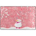 thumbnail image 4 of Dreamtimes Pink Happy Snowman Non-Slip Area Rug Hello Winter Floor Carpet Comfort Floor Mats Decor for Indoor Front Porch,Living Room, Bedroom,Kitchen, 36"x24", 4 of 5