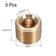 thumbnail image 2 of Conexión de tubería de latón - Tapón avellanado hexagonal 1/8NPT macho con accionamiento de socket, 5 piezas, 2 of 3