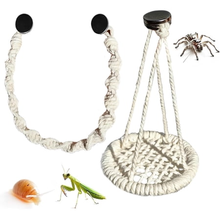Jumping Spider Accessories, Hangable Rope Hammock, Terrarium Decor for Geckos Lizards Tree Frogs