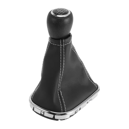 Unique Bargains 6 Speed Manual Gear Shifter Knob with Cover for Chevrolet Cruze 2010-2015 Plastic Faux Leather Automotive Gearbox Stick Shifter Lever Knob Black White
