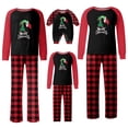 thumbnail image 1 of Conjuntos de pijamas navideños familiares a juego Grinch 2024, pijama de Grinch con parte superior y pantalones de pijama a cuadros, pijama de Grinch para niños y adultos para la familia, 10 Años, 1 of 4