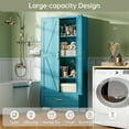 thumbnail image 3 of JHYKFG 71" Tall Metal Storage Cabinets,4-Tier Kitchen Pantry Cabinet with 2 Doors and 1 Drawer for Dining Room,Living Room,Hallway,Bathroom,Blue, 3 of 15