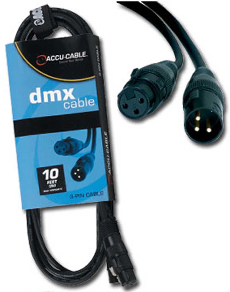 Accu-Cable 50-foot DMX Cable, 3-pin male to 3-pin female connection