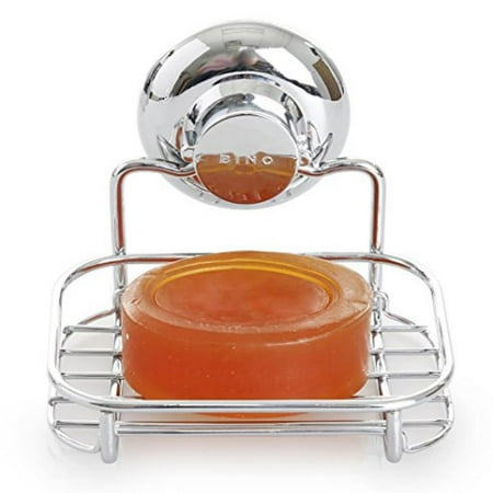 BINO SMARTSUCTION Chrome Shower Caddy, Soap Dish