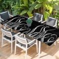 thumbnail image 2 of Black Octopus Coastal Table Cloths for 8 Foot Rectangle Tables, Nautical Ocean Modern Abstract Art Patio Waterproof Elastic Fitted Tablecloths, Washable Rectangular Table Cover for Camping, 2 of 8