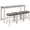 Grey+White, variant on PAPROOS 4 Piece Bar Table Set with USB Port, 59" Counter Height Dining Table Set with 3 Upholstered Saddle Stools, Space Saving Kitchen Table Set for Small Spaces, Apartment, Dark Gray