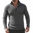 thumbnail image 6 of Aobny T Shirts for Man Zip Solid Jacquard Clothing Long Sleeve High Neck T-Shirts for Man,Gray,L, 6 of 6