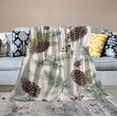 thumbnail image 2 of ONETECH  Pinecone Rustic Cabin Sherpa Throw Blanket, 2 of 6