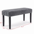 thumbnail image 6 of Home Design Guymon Modern Rectangular Upholstered Dining Bench with Corduroy Fabric and Wood Legs, Gray, 6 of 8