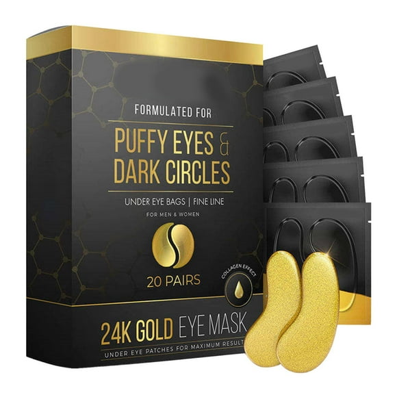 DHALL Eye Mask,Golden Glow Eye For Dark Circles And Puffy Eyes Refreshing Dark Circles Reducing Hydrating Eye(10ml),Black