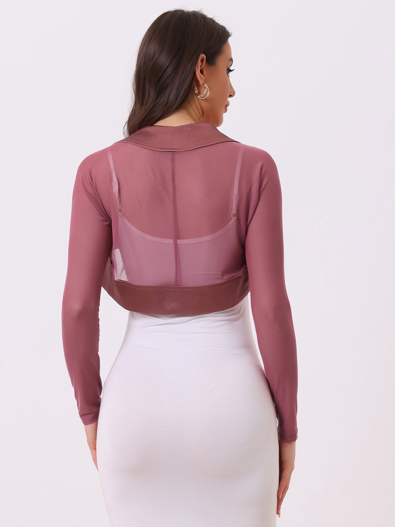 DARING DIVA Women's Elegant Bolero Shrugs Crop Cardigan M Dark Pink