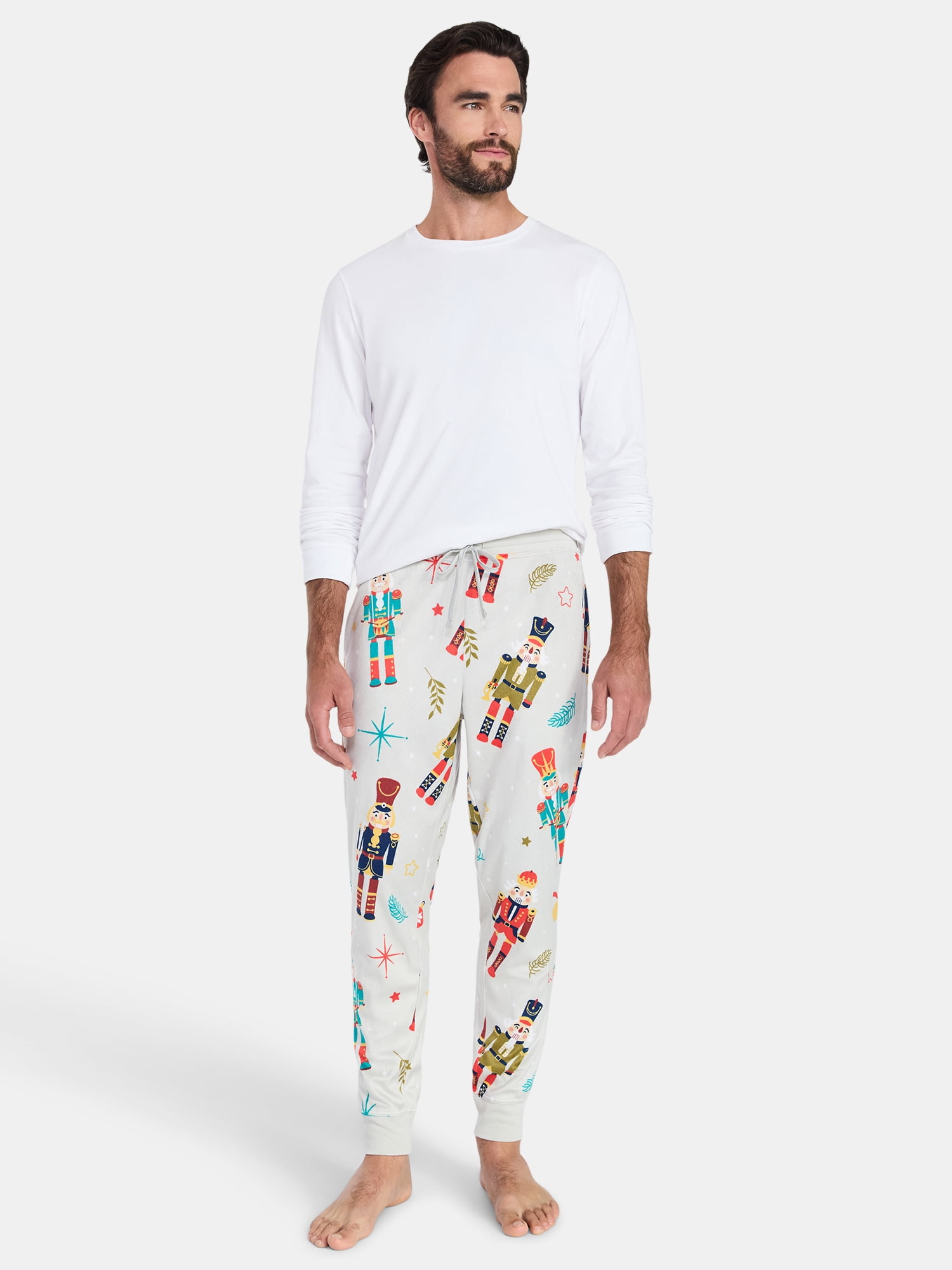 Men's Christmas Print Fleece Jogger Sleep Pants from Holiday Time, Sizes S-2XL
