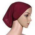 thumbnail image 4 of Clearance Sale! Cotton Hijab Cap for Women Soft Solid Color Under Scarf Breathable Muslim Head Cover Comfortable Turban Style Wide Headband Stretchable Everyday Wear Brown, 4 of 6