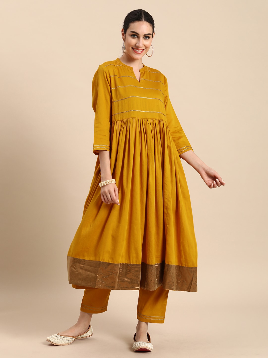 Buy Lavanya The Label Women Yellow Paisley Printed Pure Cotton Kurta With  Palazzos & With Dupatta - Kurta Sets for Women 19651642 | Myntra