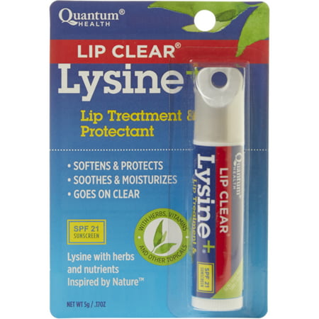 Lip Clear Lysine+ Cold Sore Treatment Quantum All Natural Lip Balm .17