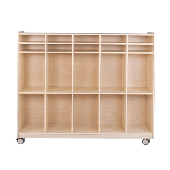 Angeles Birch Mobile 10-Section Locker - Assembled