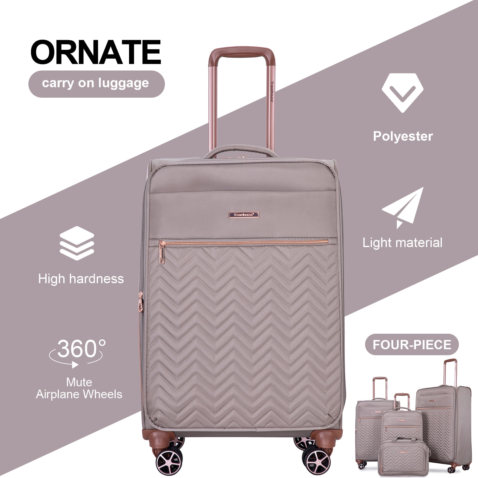 It Luggage Megalite Quilted Wheel Grey Medium Suitcase Jewel Small